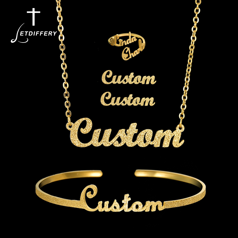 Initial Ring Custom - Letdiffery Custom Name Jewelry Set for