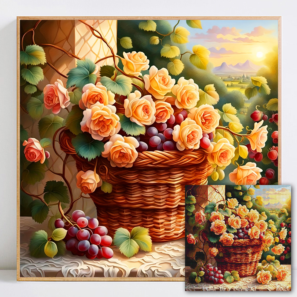 Flower Diamond Painting Kit Fu - Photo Mosaic Print 리뷰 및 가격