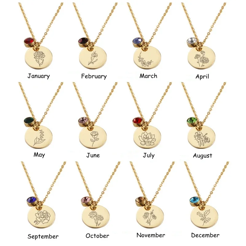 Birth Month Flowers Clipart Fl - Birth Flower Necklace 리뷰 및 가격