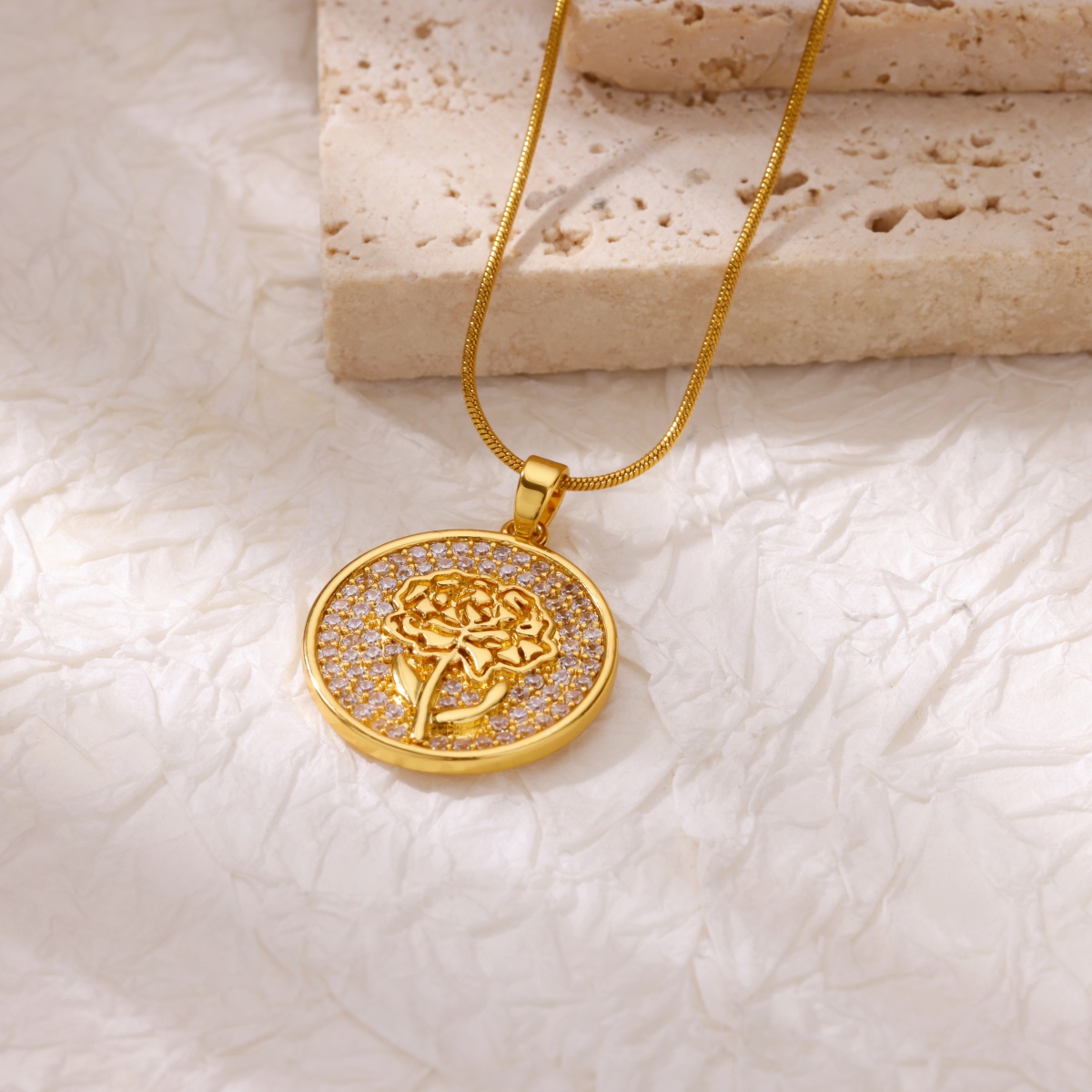 Zircon Flower Necklaces For Wo - Birth Flower Necklace 리뷰 및 가격