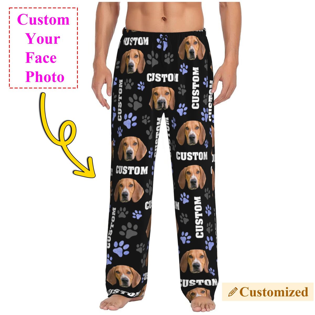 Men Custom Dog Photo Pajama Pa - Pet Portrait Custom 리뷰 및 가격