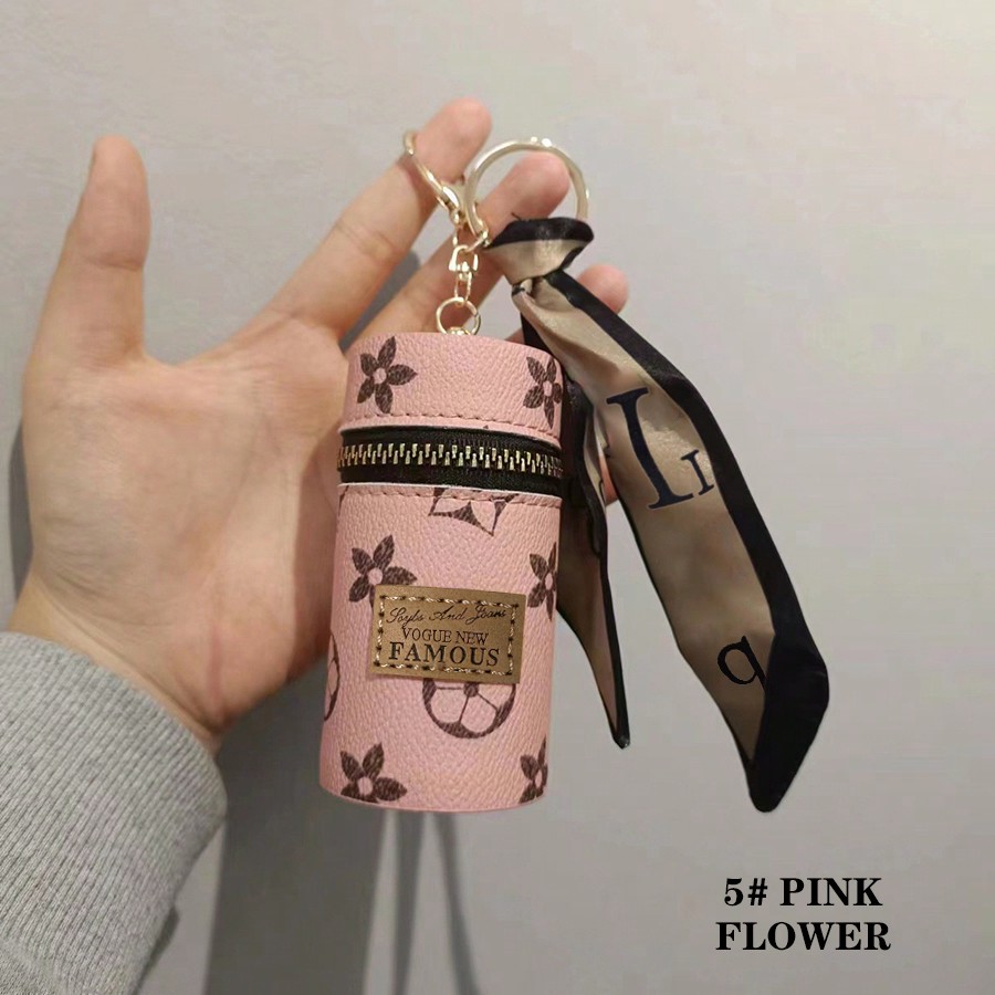 1pc Set Lipstick Bag Keychain  - Monogram Keychain Leather 리뷰 및 가격