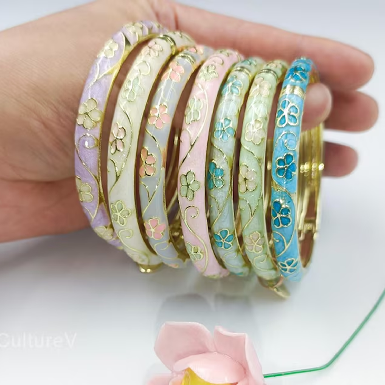 3/5PCS Enamel Cloisonné Bangle - Coordinates Bracelet 리뷰 및 가격