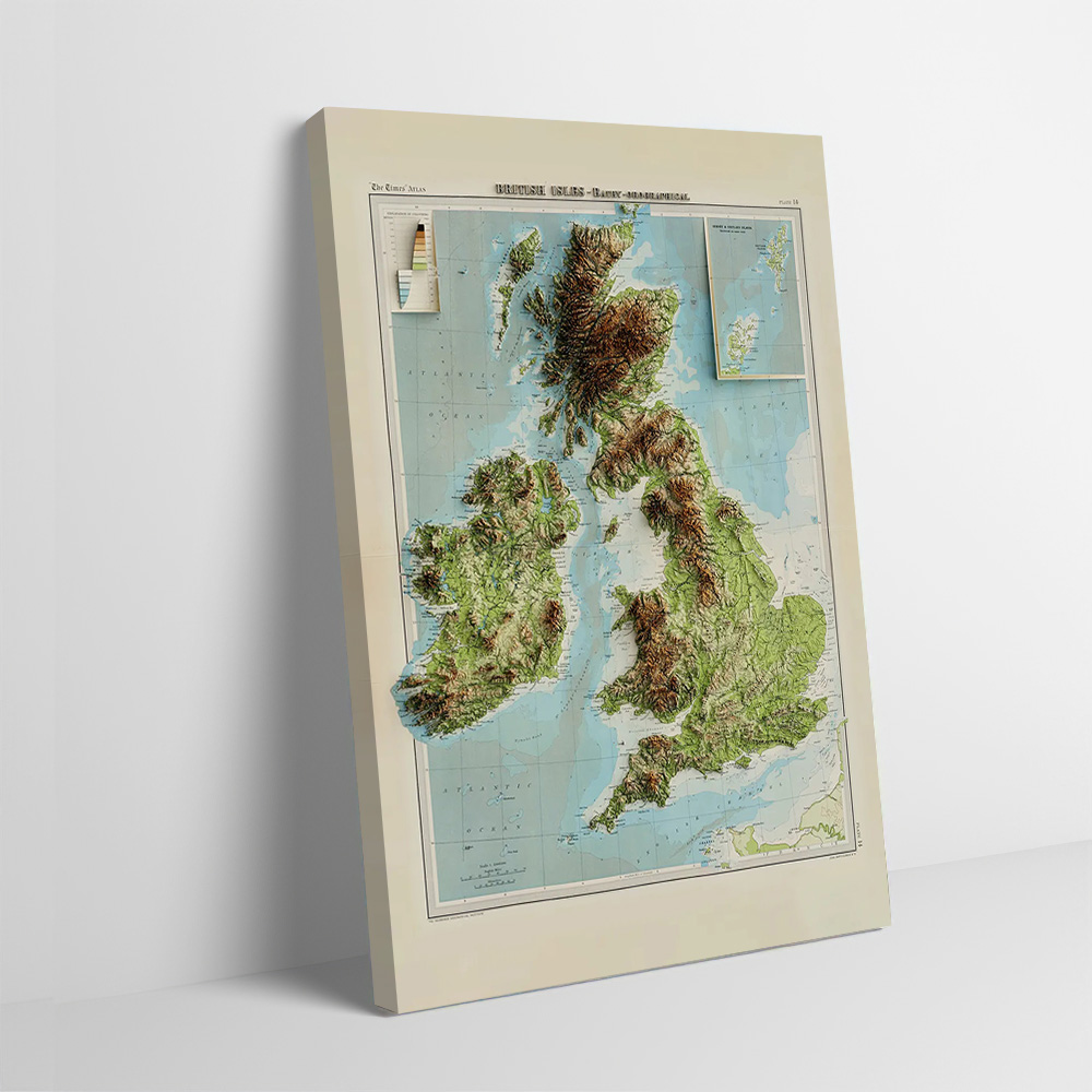 3D Relief Map of 1922 British  - Custom Map Poster 리뷰 및 가격
