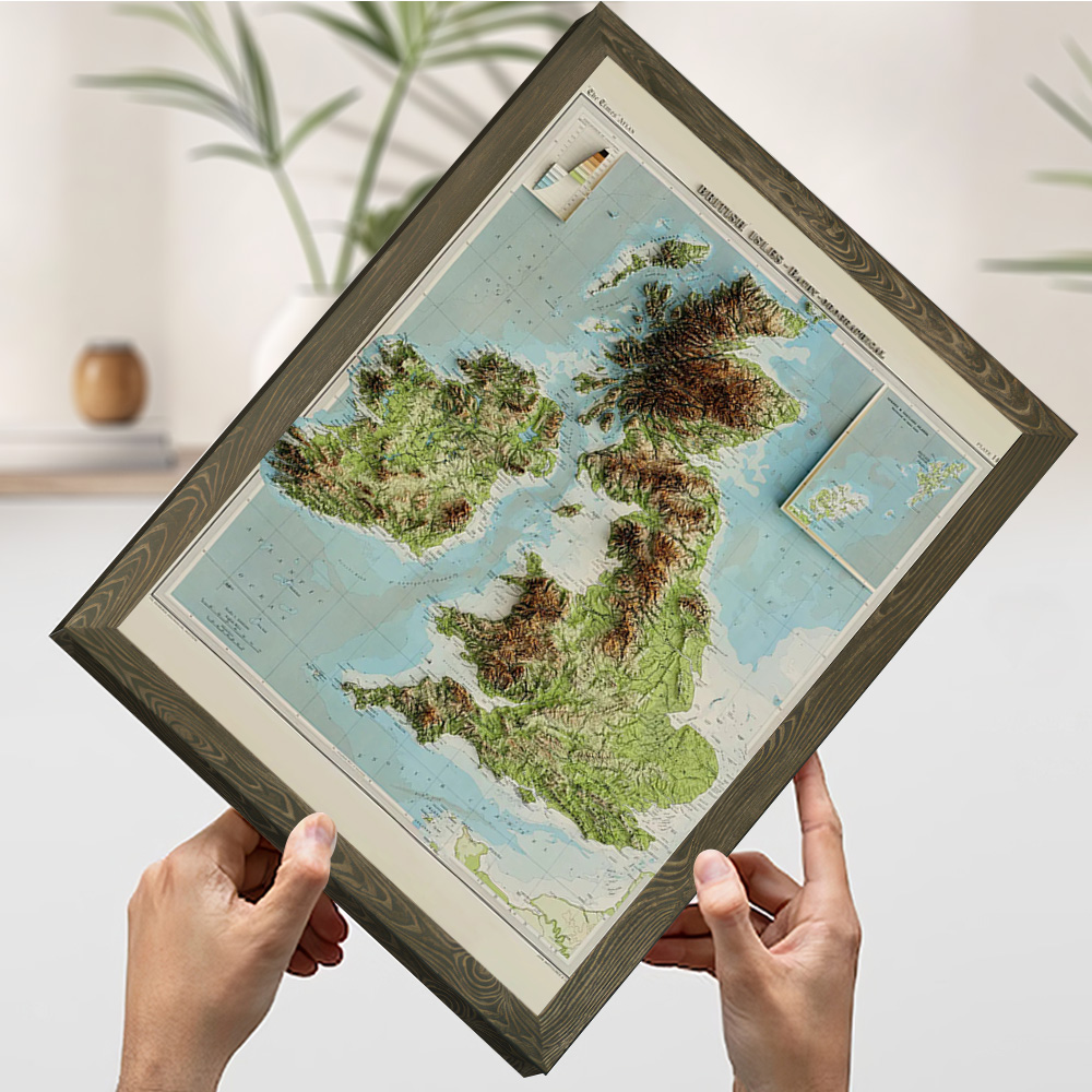 3D Relief Map of 1922 British  - Custom Map Poster 리뷰 및 가격