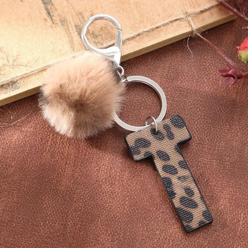 A-M Fashion Leopard Alphabet A - Monogram Keychain Leather 리뷰 및 가격