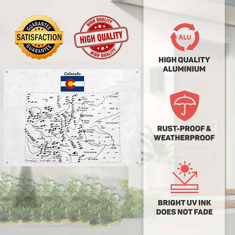 Hand Drawn Map of Colorado 3D  - Custom Map Poster 리뷰 및 가격