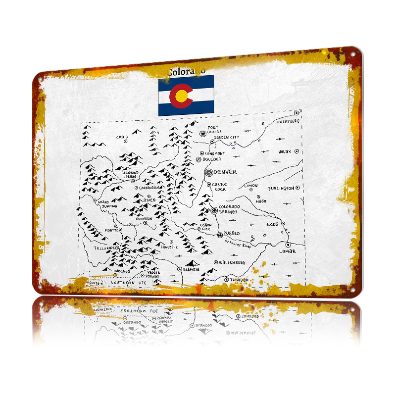 Hand Drawn Map of Colorado 3D  - Custom Map Poster 리뷰 및 가격
