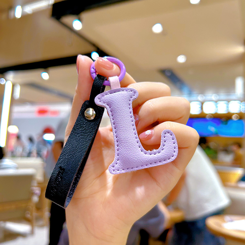 Creative PU Leather 26 Letter  - Monogram Keychain Leather 리뷰 및 가격