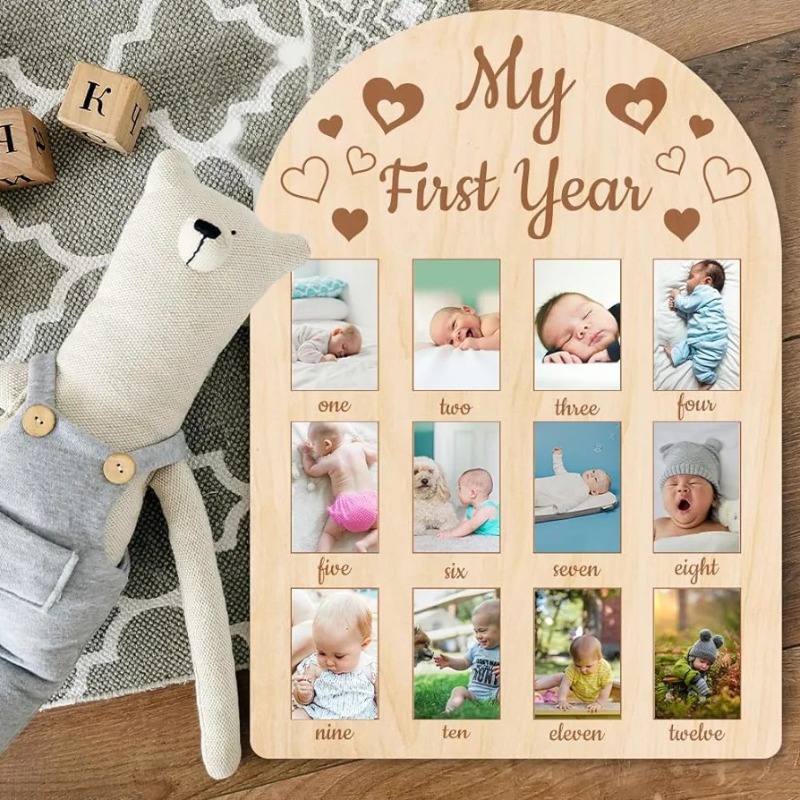 Wooden Baby Commemorative Phot - Engraved Wood Frame 리뷰 및 가격