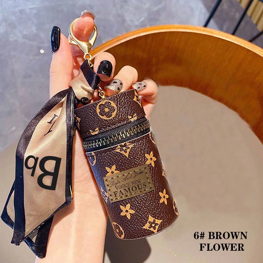 1pc Monogram Print Lipstick Ho - Monogram Keychain Leather 리뷰 및 가격