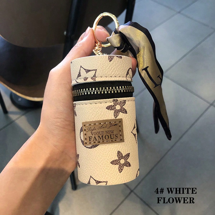 1pc Monogram Print Lipstick Ho - Monogram Keychain Leather 리뷰 및 가격