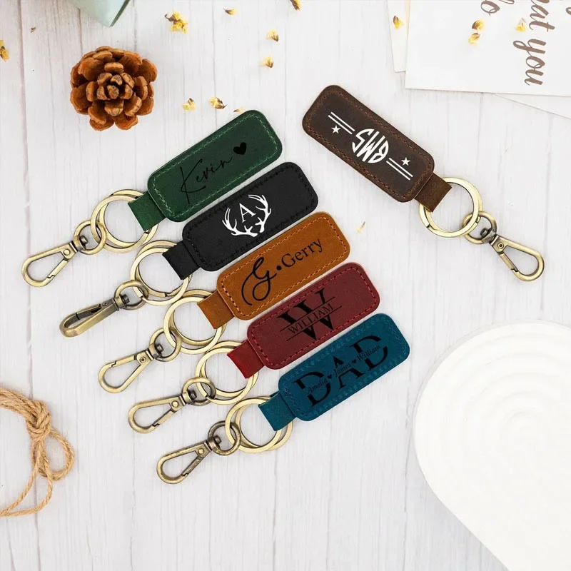 Laser Custom Logo Leather Keyc - Initial Ring Custom 리뷰 및 가격