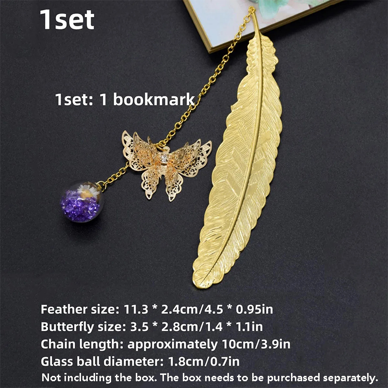 1pc Chinese Style Metal Feathe - Dried Flower Bookmark 리뷰 및 가격