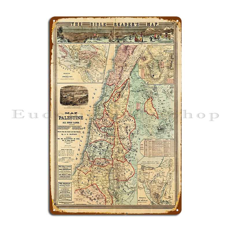 Map Of Palestine And All Bible - Custom Map Poster 리뷰 및 가격