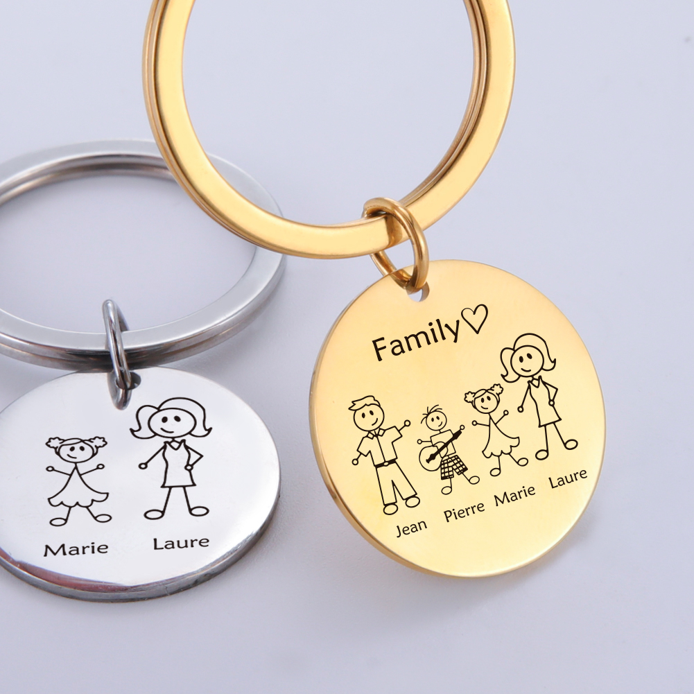 Family Personalized Keychain C - Initial Ring Custom 리뷰 및 가격