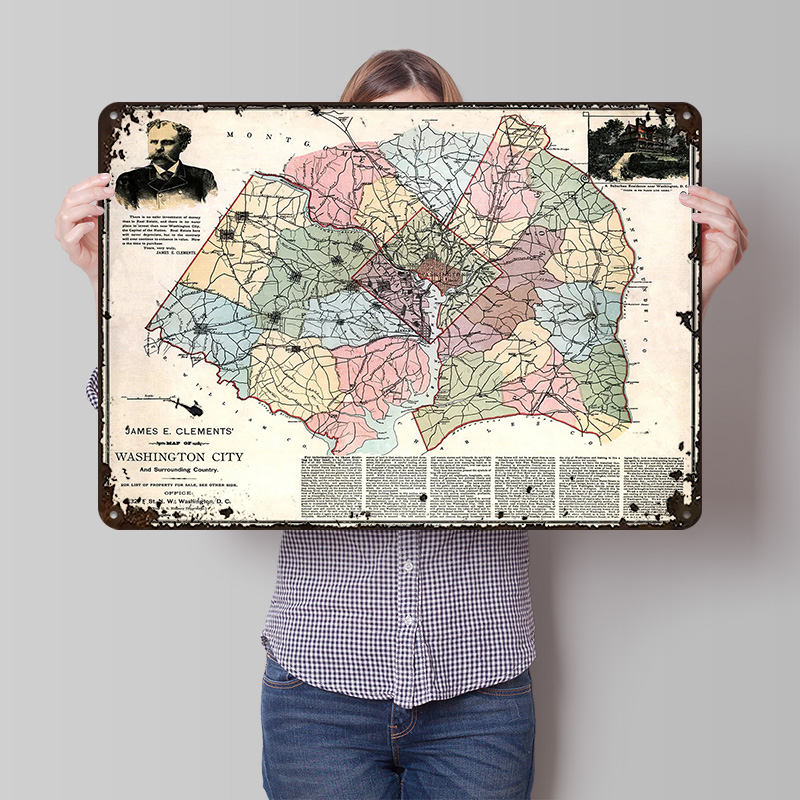 Map of Washington City Printed - Custom Map Poster 리뷰 및 가격