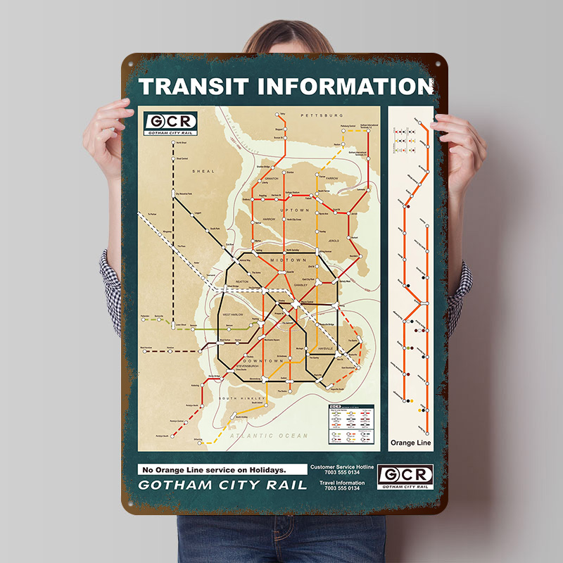 Gotham City Map Printed Poster - Custom Map Poster 리뷰 및 가격