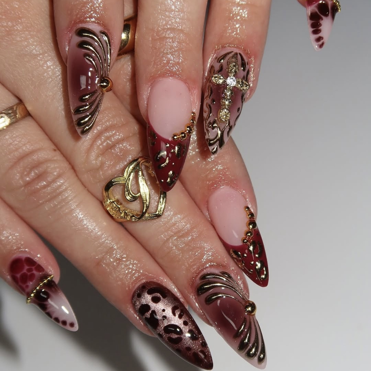 Medium fake nails for women gr - Pressed Flower Art 리뷰 및 가격