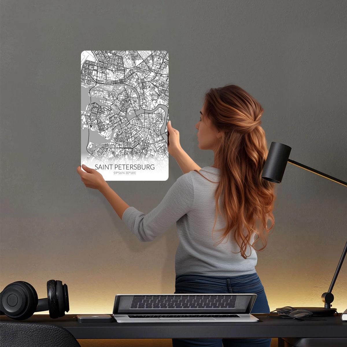 Saint Petersburg White Map Tin - Custom Map Poster 리뷰 및 가격