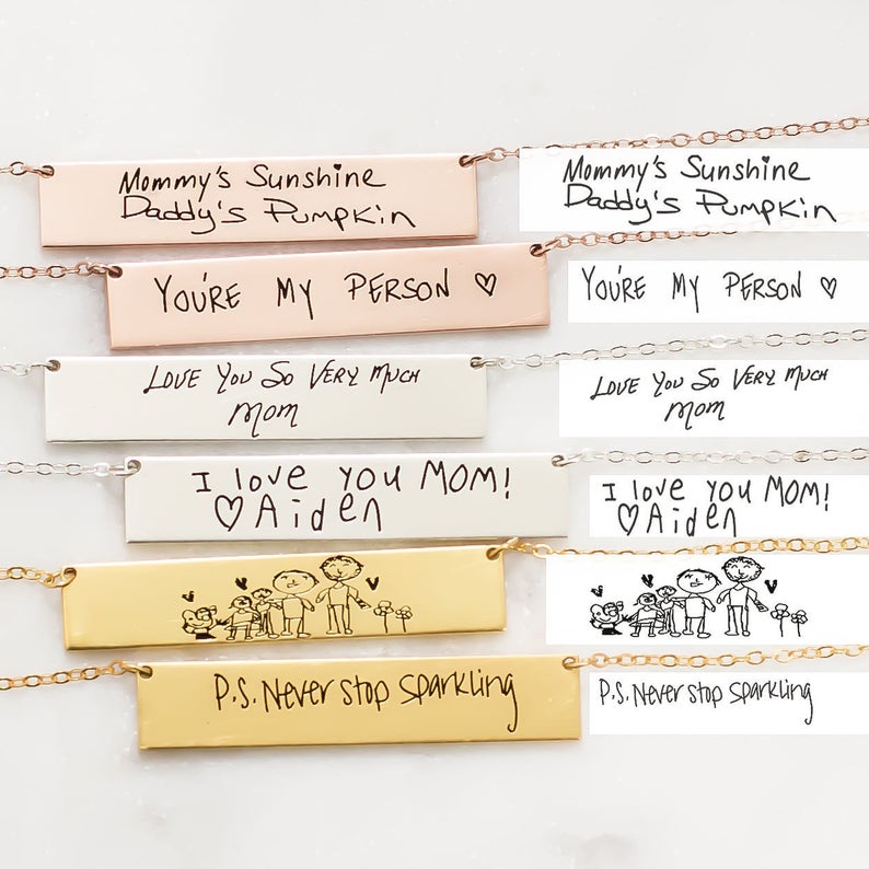 Personalized Custom Actual Han - Handwriting Necklace Bar 리뷰 및 가격