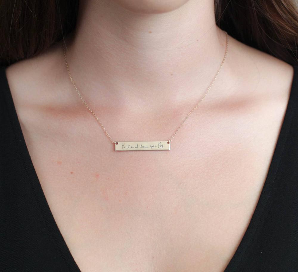 Personalized Custom Actual Han - Handwriting Necklace Bar 리뷰 및 가격