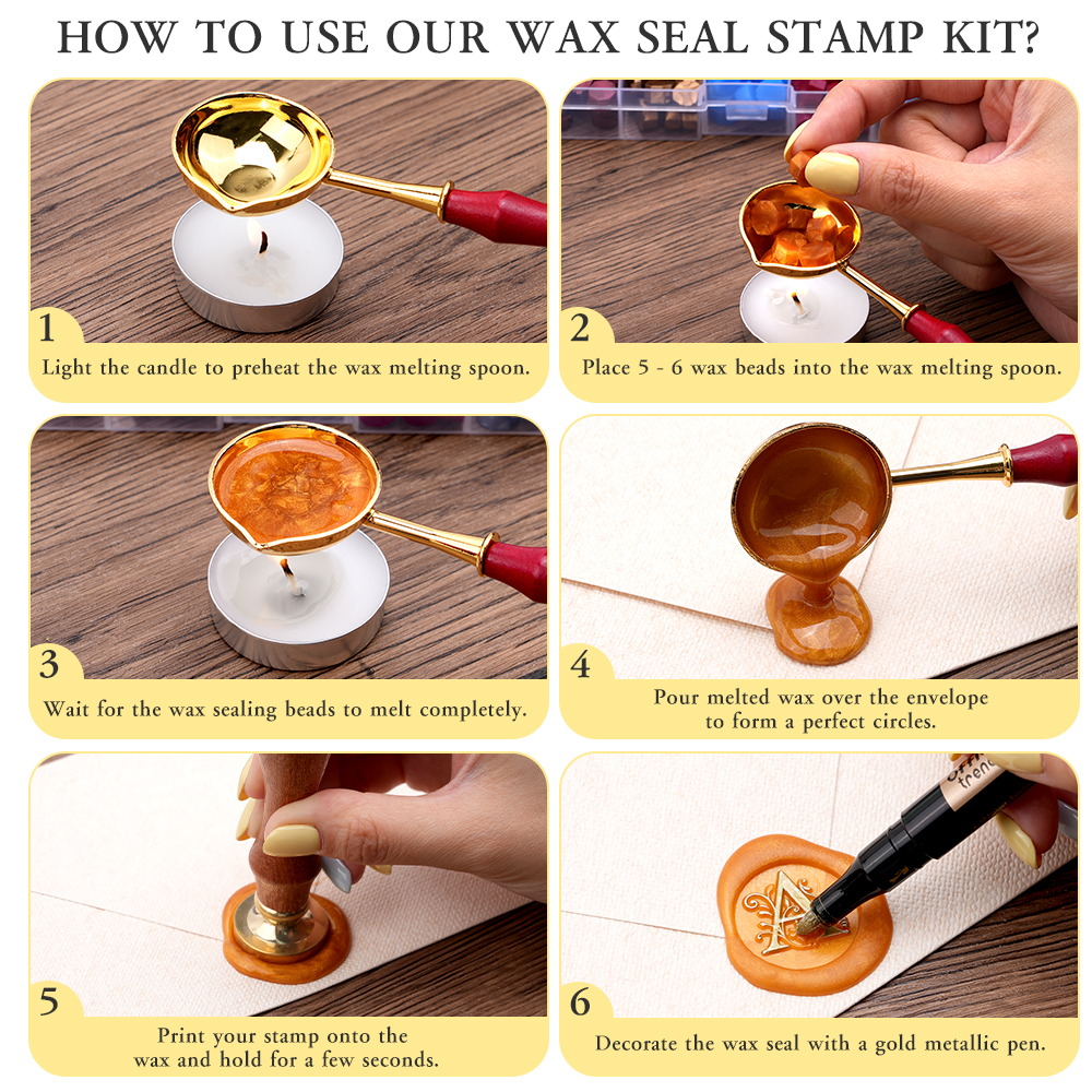 Alphabet Wax Seal Stamp Set -  - Wax Seal Letter Kit 리뷰 및 가격