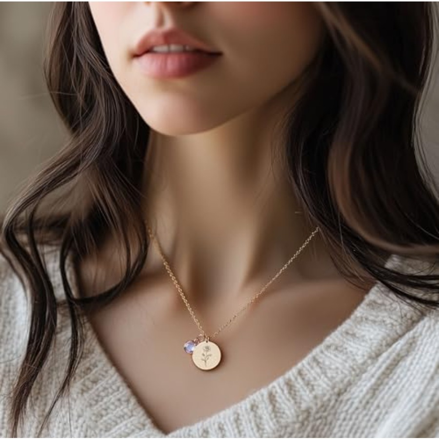 Birth Flower Necklaces for Wom - Birth Flower Necklace 리뷰 및 가격