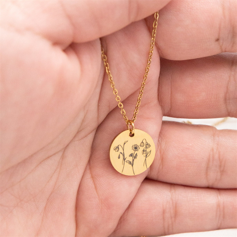 Family Birth flower Necklace C - Birth Flower Necklace 리뷰 및 가격