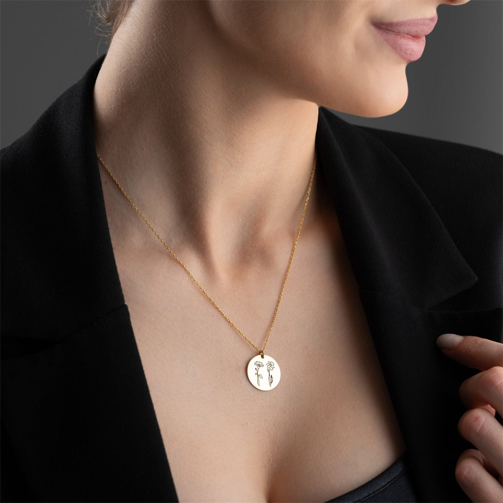 Family Birth flower Necklace C - Birth Flower Necklace 리뷰 및 가격