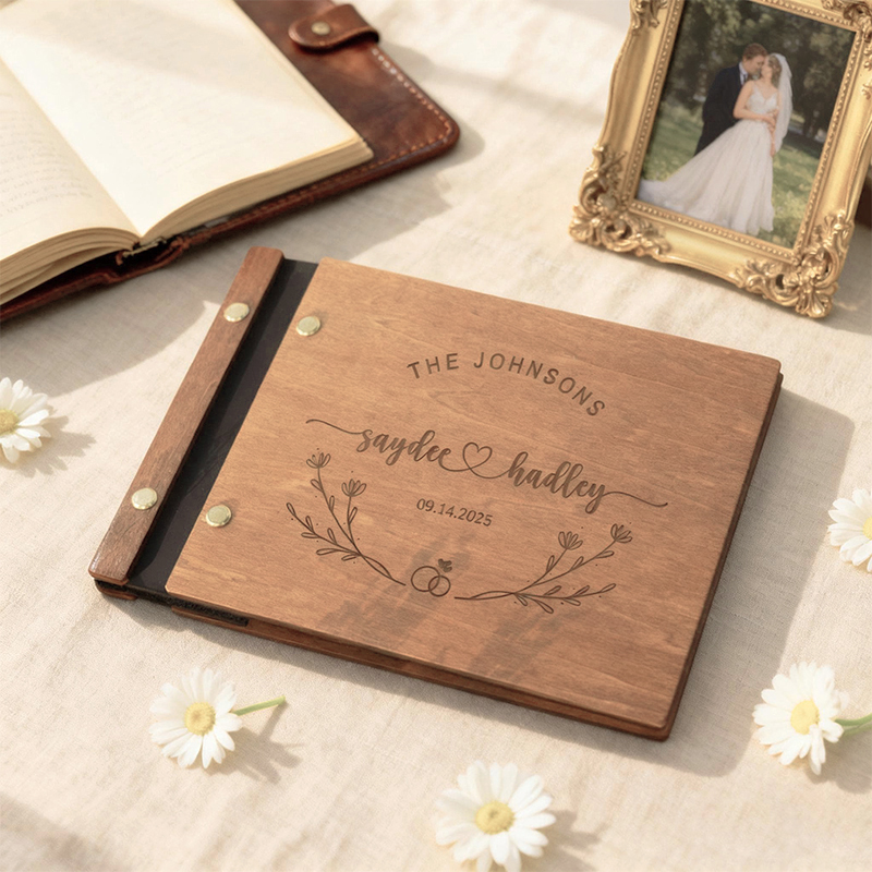 Personalized Wooden Wedding Gu - Custom Photo Book 리뷰 및 가격