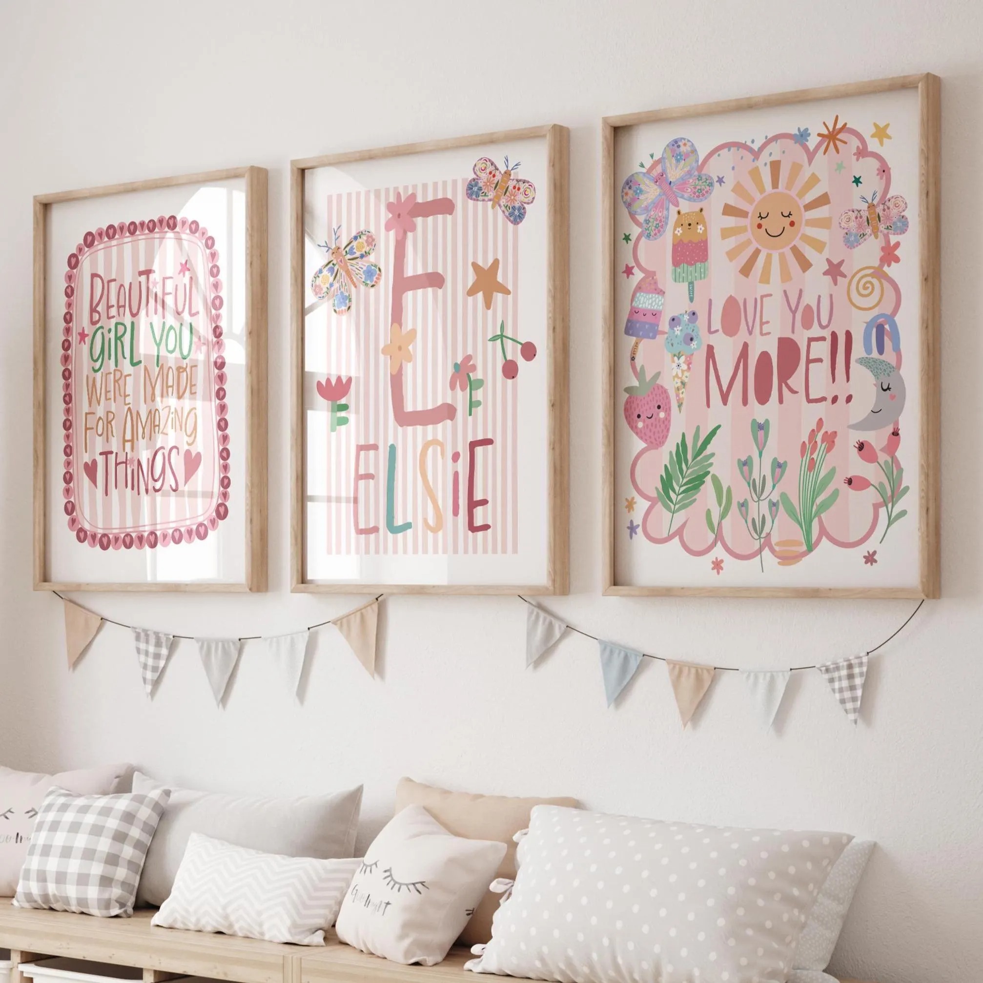 3pcs/set Bohemian Pink Flower  - Personalized Name Box 리뷰 및 가격
